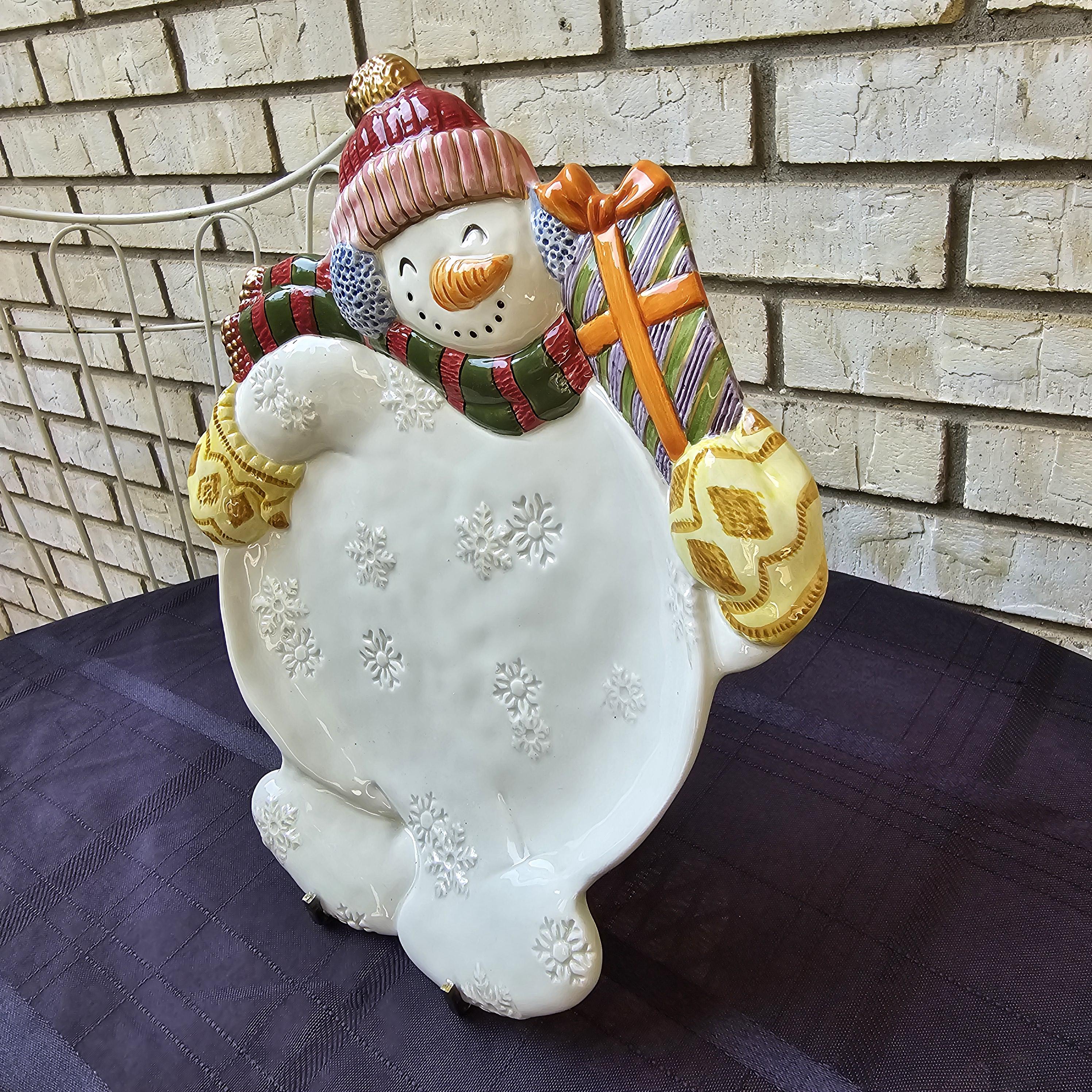 フリズ＆フロイド クリスマス スノーマン プレート：ホリデー