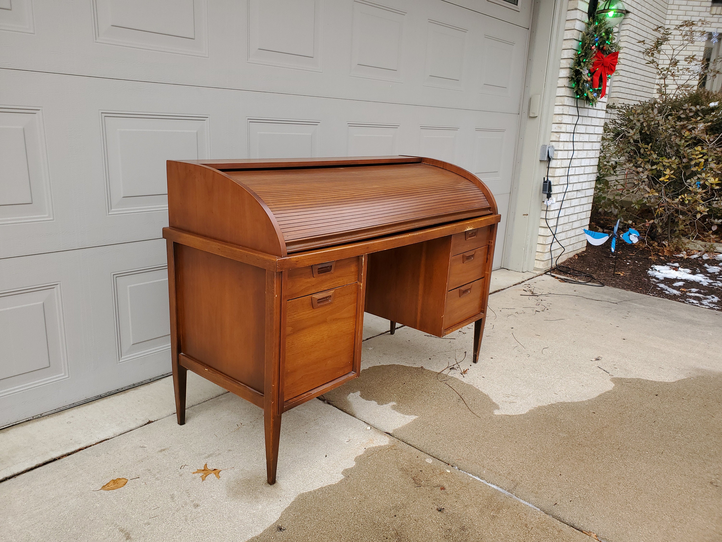Mid century roll top desk deals