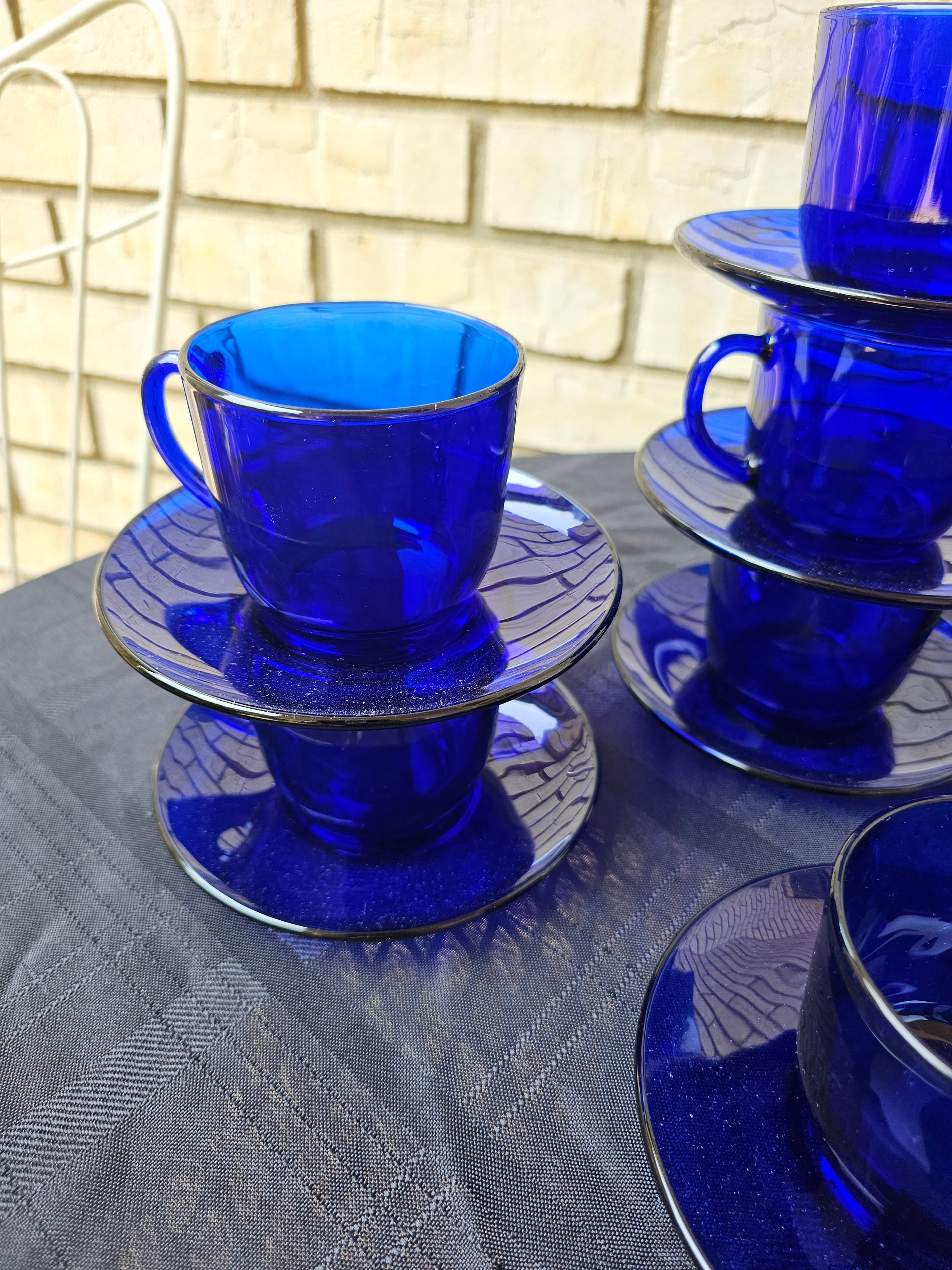 Vintage Cobalt Blue Tea Cup and Saucer Set Price for One Cup Multiple Available Etsy