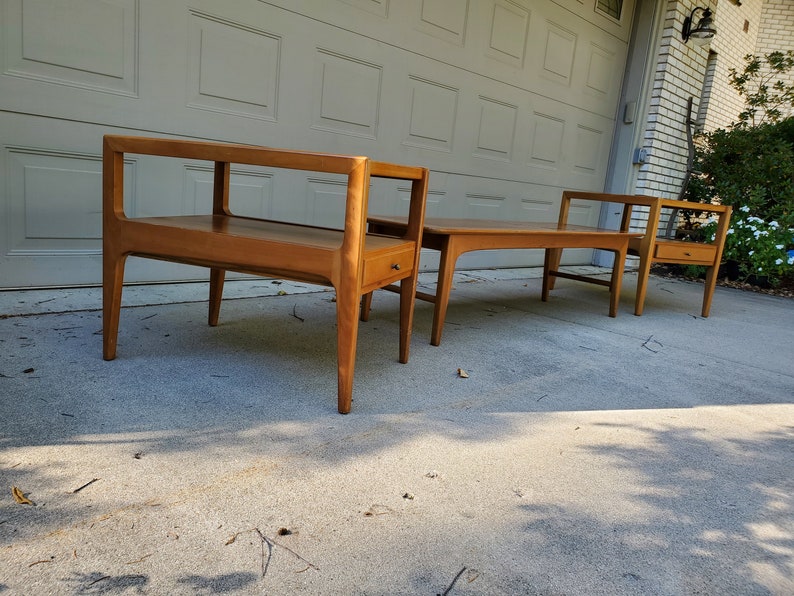Vintage Mid Century Modern Coffee Table and End Table Set - Etsy
