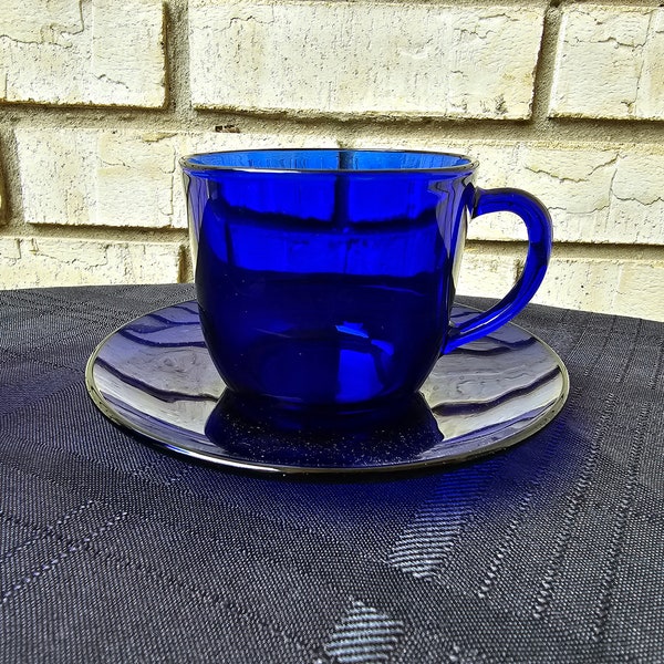 Vintage Cobalt Blue Tea Cup and Saucer Set price for one cup multiple available