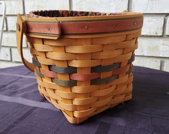 Longaberger Maple Leaf Basket Shades of Autumn 1996 Basket with Handle