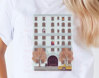 Only Murders in the Building Inspired Shirt | Arconia Windows | Mabel, Charles & Oliver Art | New York Fall | Gift for Her | Gift for Friend