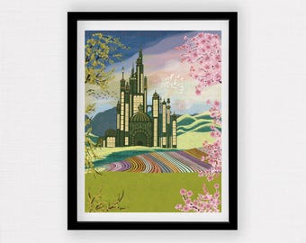 Wicked Art Print |  The Emerald City, Oz Poster | Musical Wall Decor | The Wizard of Oz | Glinda | Gift For Her | Wicked Gift for Friend