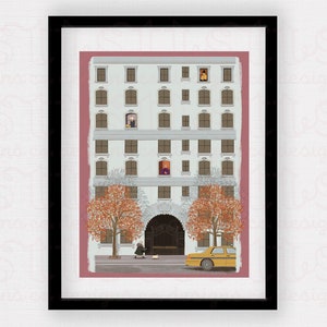 Murders Building Windows Inspired Art Print | Mabel, Charles and Oliver Poster | New York Fall Wall Art