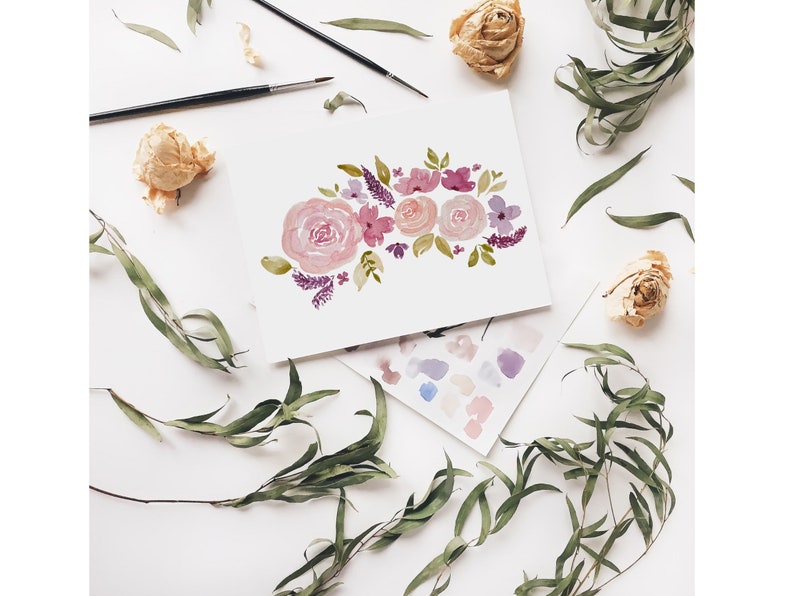 Floral Watercolor Art Print | Pink Roses | Wall Art - Etsy
