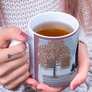 Only Murders in the Building Arconia Windows Inspired Mug | Mabel, Charles & Oliver Art | New York Fall | Gift for Her | Gift for Friend