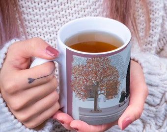 Only Murders in the Building Arconia Windows Inspired Mug | Mabel, Charles & Oliver Art | New York Fall | Gift for Her | Gift for Friend