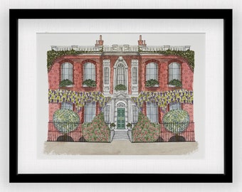 Regency Ton Historical Fiction Watercolor Art Print | Book Inspired Painting | Spill the Tea Wall Art | Grandmillennial Art