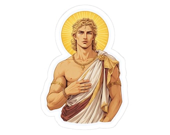 Pegatina de vinilo troquelado del dios Apolo, mitología clásica