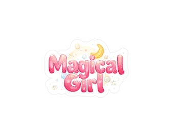 Magical Girl kiss-cut vinyl decal | pastel moon sparkles sticker