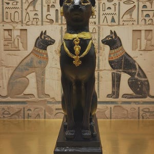 Estatua de Bast, Figura de Bast, Bast, Bastet, Egipto, Gato, Gato Negro