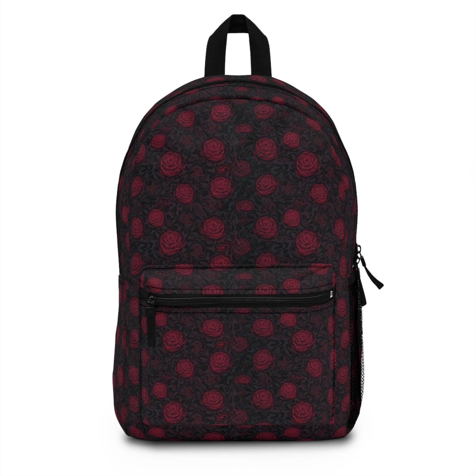 Red Roses Backpack Dark Red Rose Pattern Backpack | Gothic Floral Polka Dot Print - Etsy