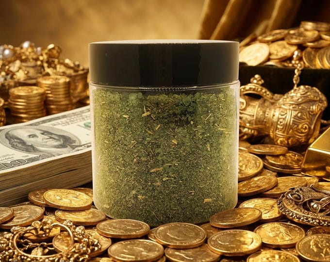 Witches Green Salt, Money Spell, Prosperity, Abundance