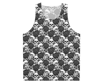 Skull & Bones Men's Tank Top - Embroidered Gothic Style - Etsy