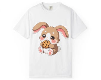 Cute Bunny with Cookie T-Shirt | Kawaii Rabbit Graphic Tee, Kawaii shirt, Kawaii, usagi, Bunny