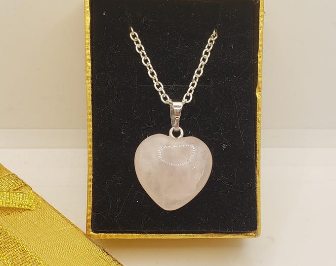 Rose Quartz Heart Necklace, Aphrodite's Necklace, Aphrodite, Rose quartz