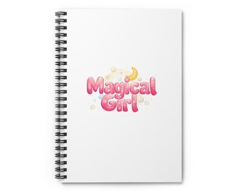 Magical Girl spiral notebook | Ruled journal, kawaii moon and stars design