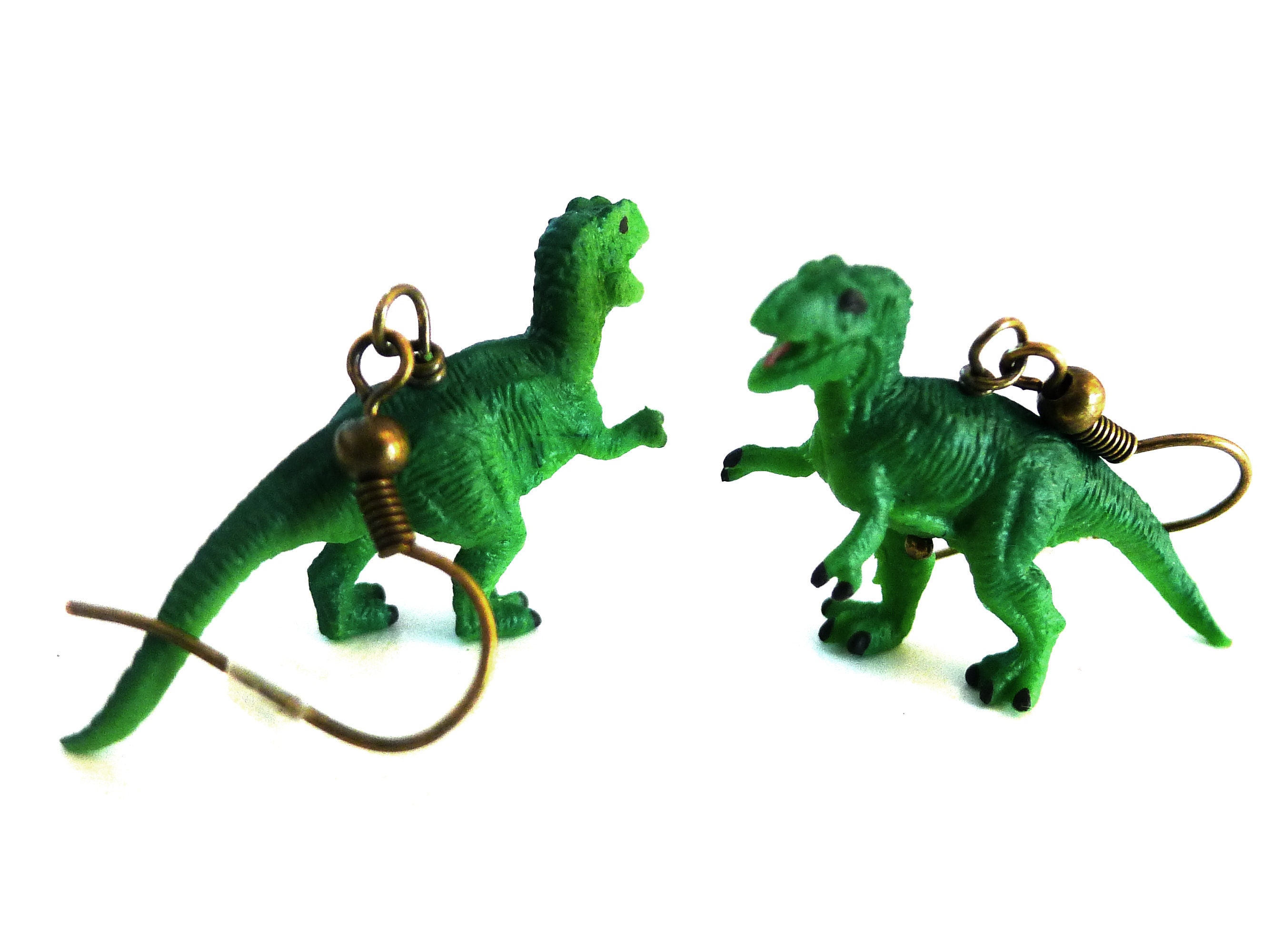 Boucles d'oreilles fille originales dinosaure vert • Petites Pirates