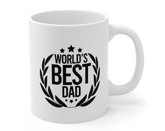 World&#39;s Best Dad 11oz Ceramic Mug - Heartfelt Gift for Fathers Everywhere