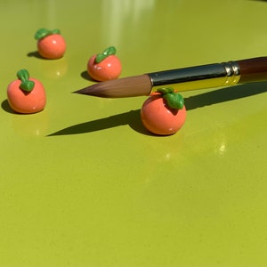 Orange Paint Brush Holder Calligraphy Painting Apple Pencil Pens image 1