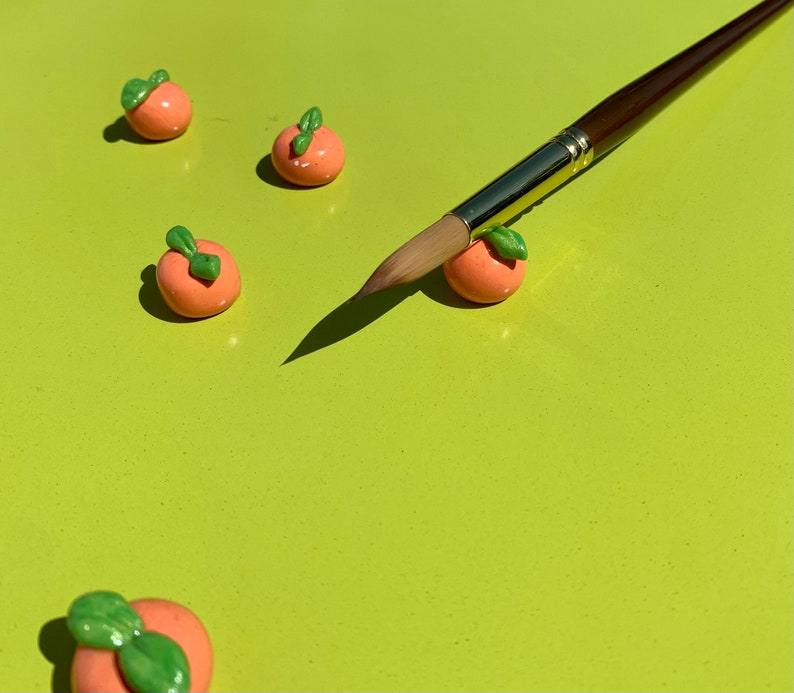 Orange Paint Brush Holder Calligraphy Painting Apple Pencil Pens image 5
