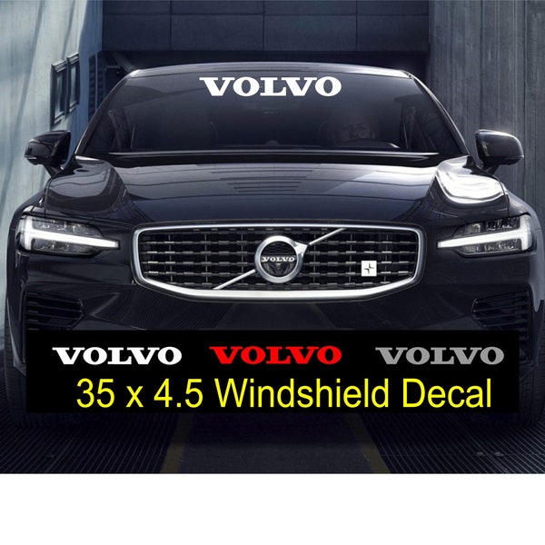 Volvo  4.5 inches tall x 35 inches wide VOLVO Windshield Decal  VERY CLASSY!!