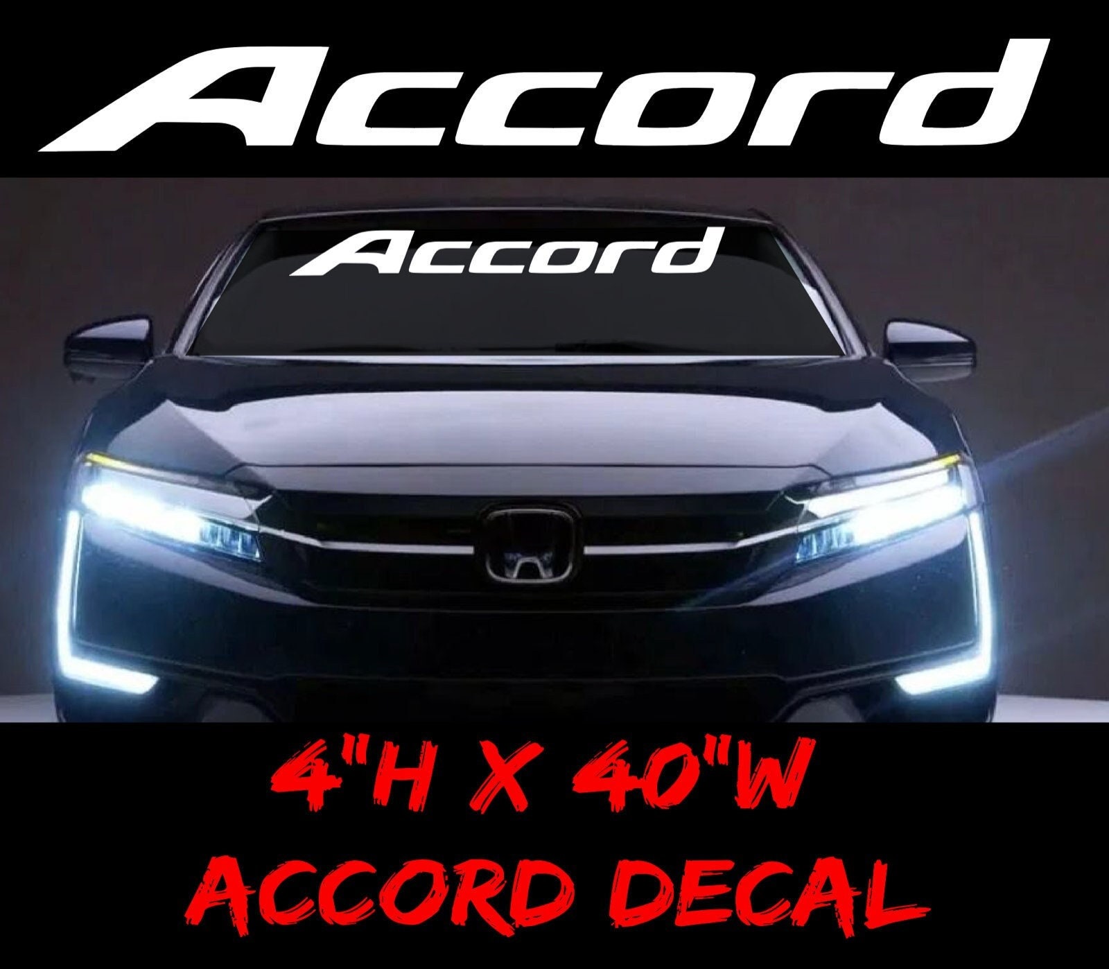 HONDA ACCORD Windshield Banner Vinyl Sport Decal Sticker Etsy