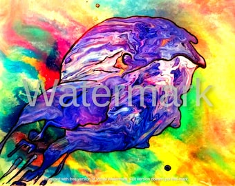 PhysischeR KUNSTDRUCK "Space Cadet", Epoxy Layered Poured Acrylics