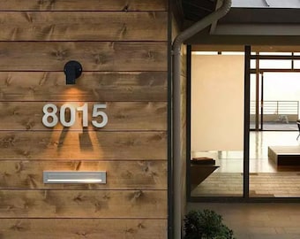 Números de casa flotantes de acero inoxidable de 20 cm