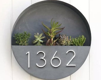 Números de casa flotantes blancos - 12,5 cm