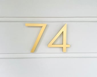 Números de casa flotantes Bayside Luxe - Dorado 15 cm