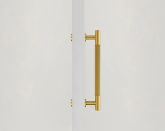 Manija de puerta simple moleteada lineal