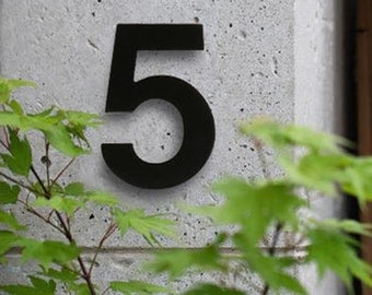 Número de casa flotante - Acero inoxidable negro 20 cm