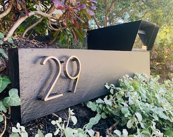 Número de casa flotante - Plata cepillada/cromo 12,5 cm