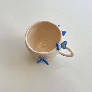 PRE-ORDER | butterfly handmade ceramic mug 3D | 250 ml | handmade coffee mug with butterflies, unique valentines gift, cute aesthetic mug image 4