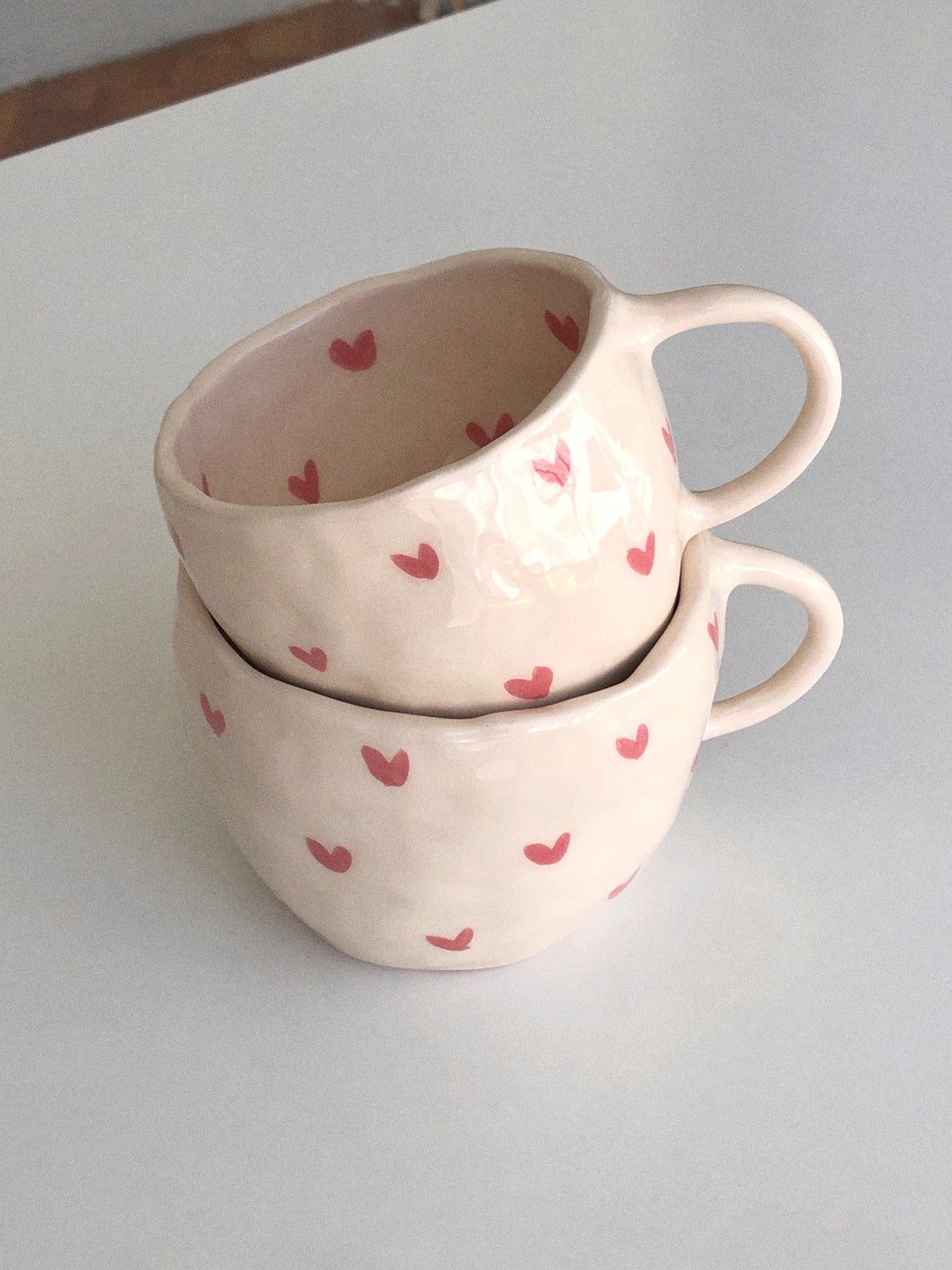 Pre order Handmade Ceramic Coffee Mug With Hearts I Love You Mug Pre order Handmade Ceramic Coffee Mug With Hearts I Love You Mug