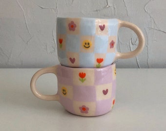 cute handmade ceramic mug | 300 ml | handmade coffee mugs, handmade gift, unique valentines gift pottery mug, cute aesthetic mug