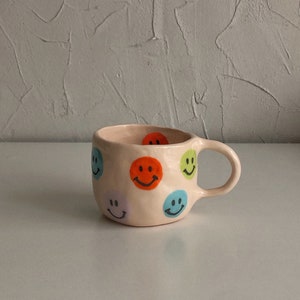 Smiley Face Handmade Ceramic Mug | 250 Ml | Handmade Coffee