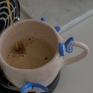 PRE-ORDER | butterfly handmade ceramic mug 3D | 250 ml | handmade coffee mug with butterflies, unique valentines gift, cute aesthetic mug image 6