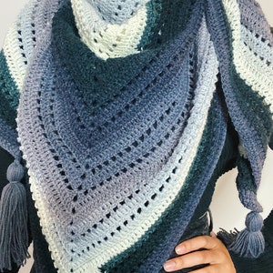 The Dreamy Nights Wrap *PATTERN* Triangle Crochet Shawl Scarf - Instant Download - Light Intermediate Skill