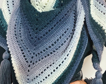 The Dreamy Nights Wrap *PATTERN* Triangle Crochet Shawl Scarf - Instant Download - Light Intermediate Skill