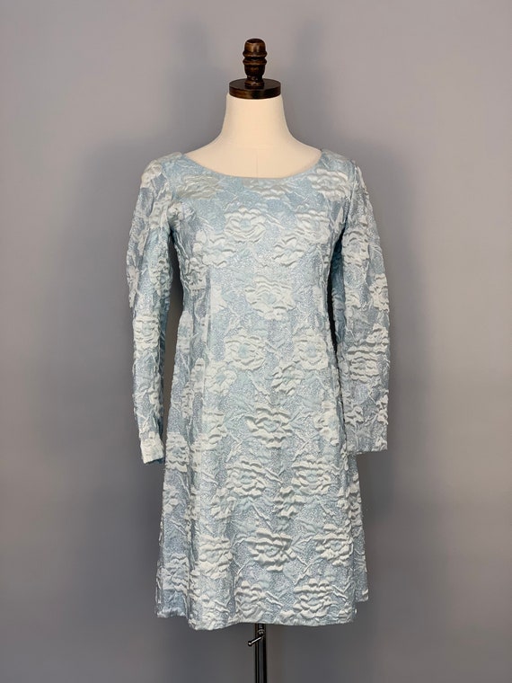 1960’s Light Blue Jacquard Glitter New Year's Eve Min… - Gem