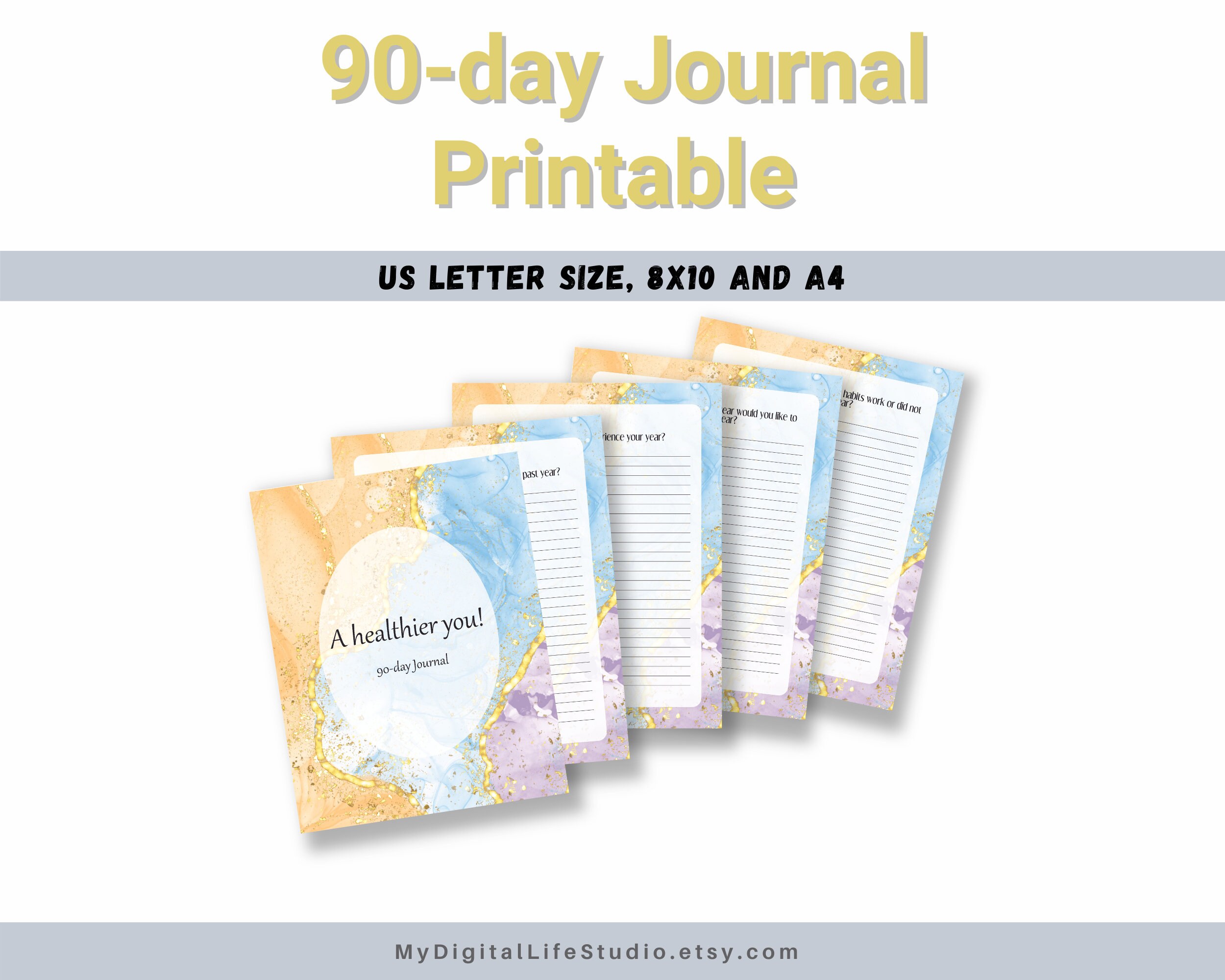 90 Day Journal Prompts tracking progress over three months