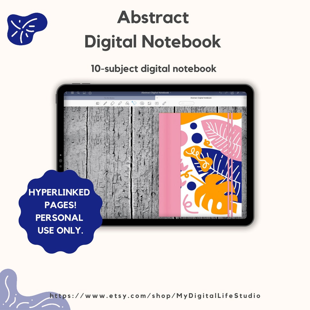 Static Notebook Abstract Shapes | Digital Notebook | Use With Goodnotes | Noteshelf |or ...