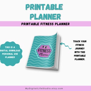 Afdrukbare fitnessplanner | Wekelijks | Maandelijks | Doelen | Maaltijdplanning | Oefeningstracker | Watertracker | Digitale download voor persoonlijk gebruik
