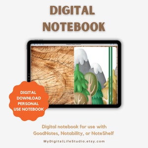 Woodland Digital Notebook | Animals | Use with Goodnotes | Noteshelf | Notability. 10 subject notebook to store stickers in or keep lists.