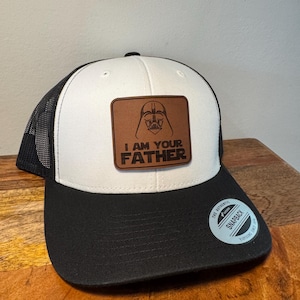 Gorra con parche de cuero personalizado. Gorra con parche de cuero personalizado de Darth Vader: Soy tu padre.