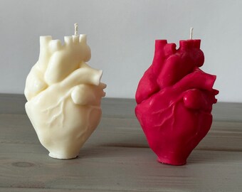 Heart Candle, Anatomical Heart Shaped Candle, Human Heart Organ, Love Candle, Witchcraft candle, Handmade Soy Wax Candle