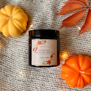 Bougie de soja à la crème au beurre et à la citrouille, Bougie d&#39;automne, Bougie cadeau, Bougie d&#39;Halloween